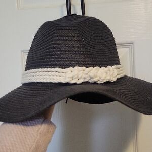 Stylish Boho Solid Beach Sun Black Hat With Custom Accent Braid
